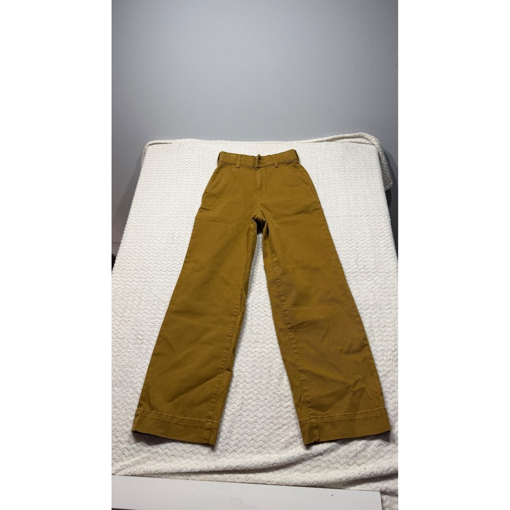 Everlane Wide Leg Crop Pants Mustard Yellow Organic Cotton Twill 00